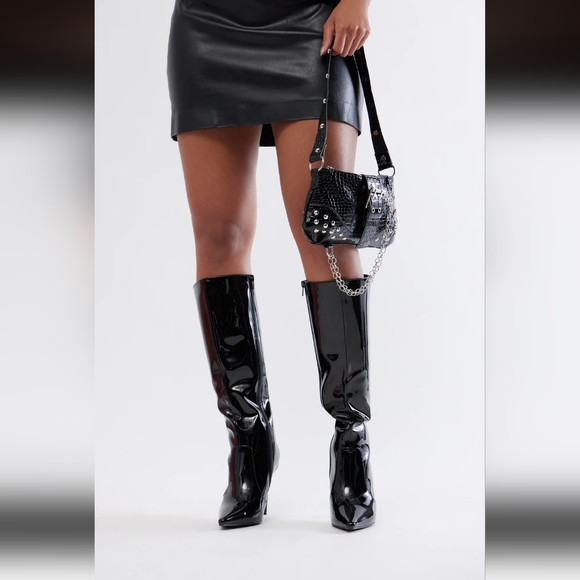 Lennon Knee High Boots - Black - Picture 2 of 4
